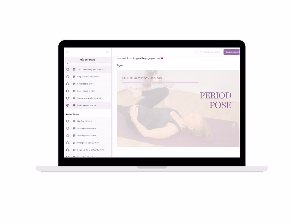 Pelvic Yoga Membership by Wellbeing by Penny